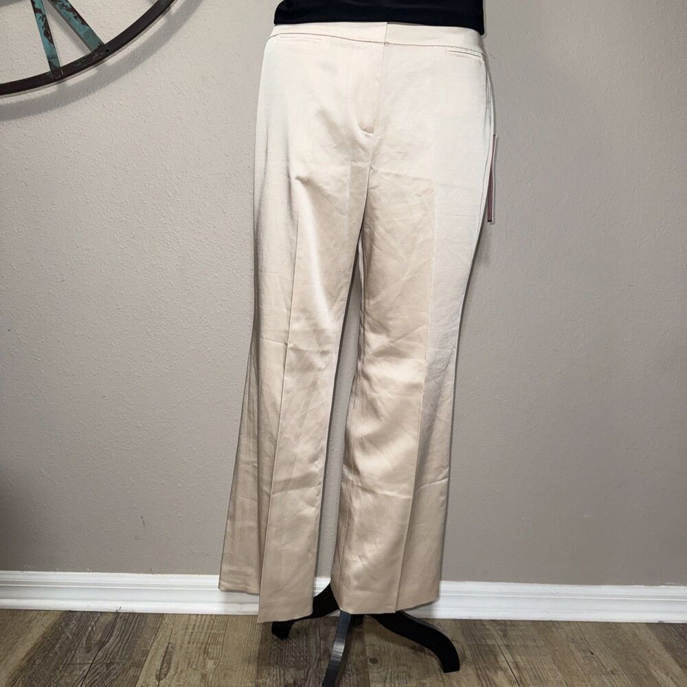 Ann Taylor Pants Petite 12P NWT Ivory Boot Leg Margo Fit Wedding Guest Business